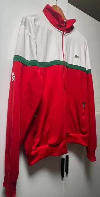 Chaqueta Lacoste Hombre Roja y Blanca