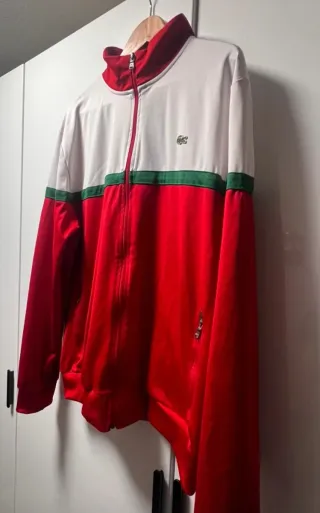 Chaqueta Lacoste Hombre Roja y Blanca