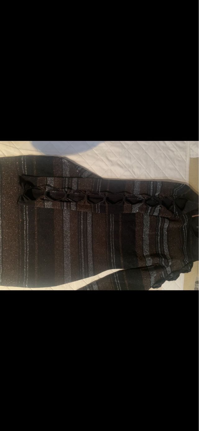 Chaqueta Bershka beige y marrón con pelo