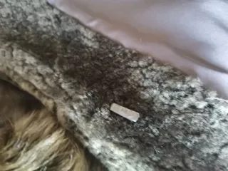 Abrigo piel Esfera Collection Pelo Negro/Verde