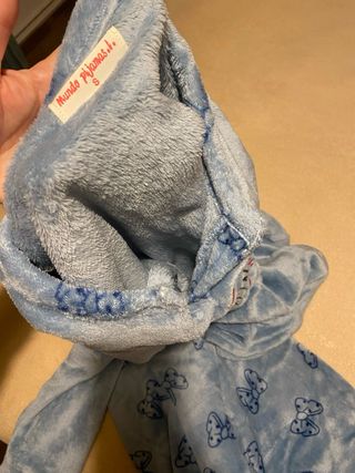 Pijama pelo azul lazos