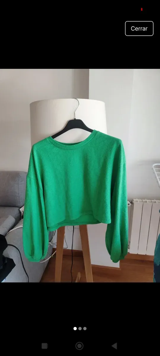 Jersey verde manga abullonada talla única