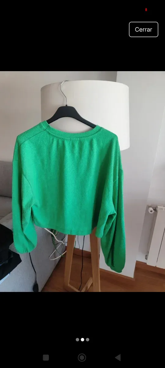 Jersey verde manga abullonada talla única