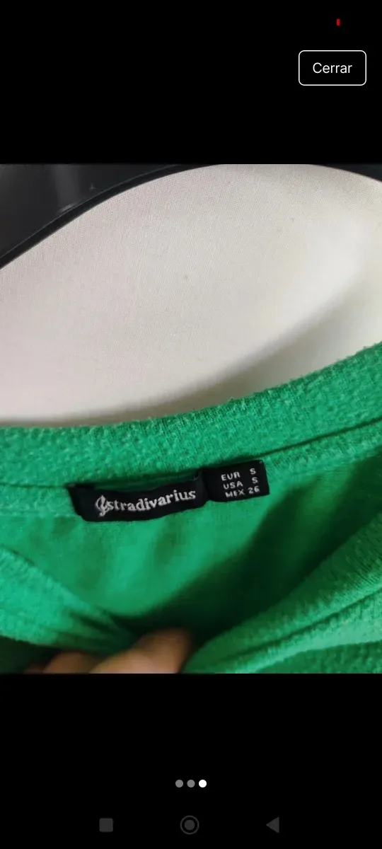 Jersey verde manga abullonada talla única