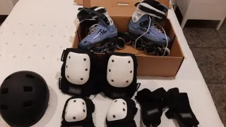 Patines Fila en Línea + Protecciones + Casco