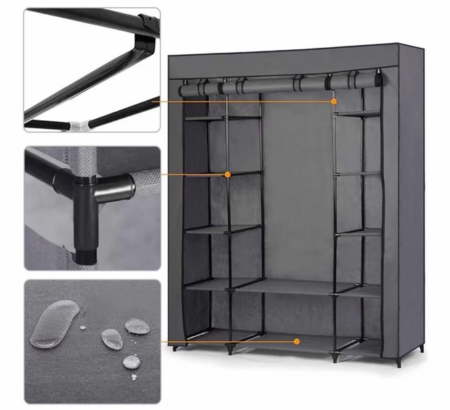 Guardaroba in tessuto e metallo