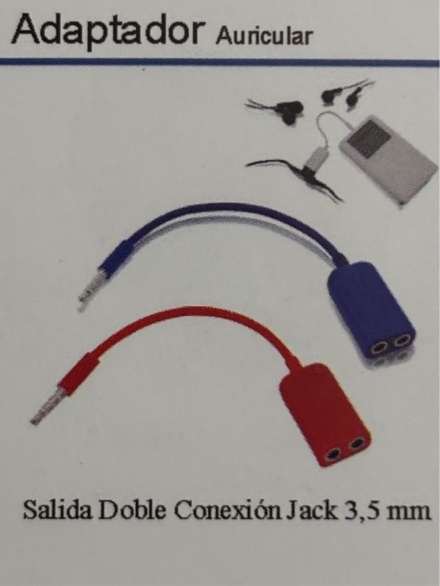 Adaptador Doble Auricular Jack 3,5 mm