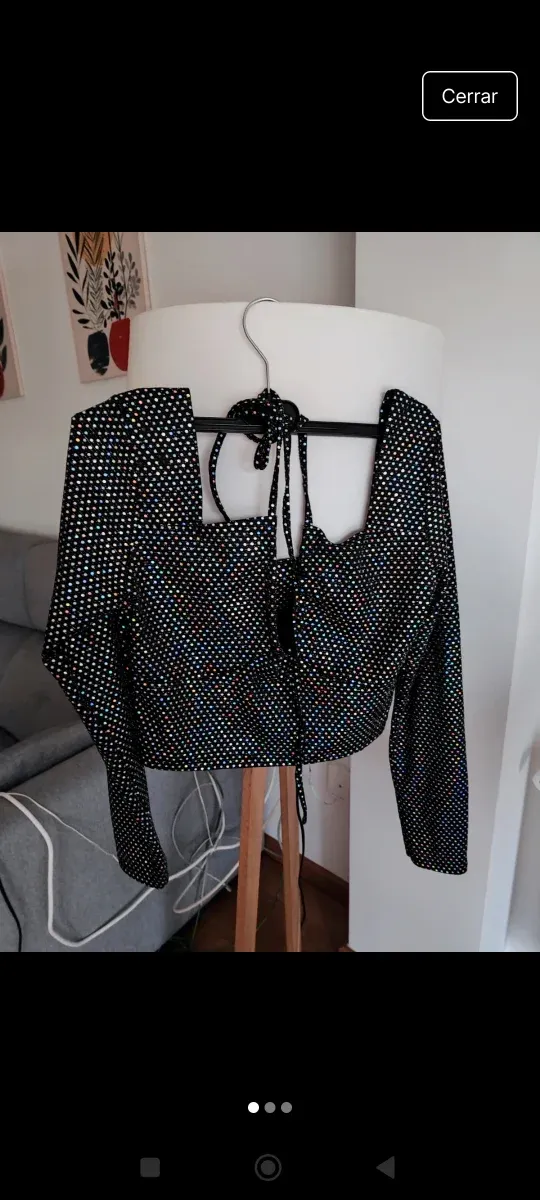 Top brillante escote cuadrado