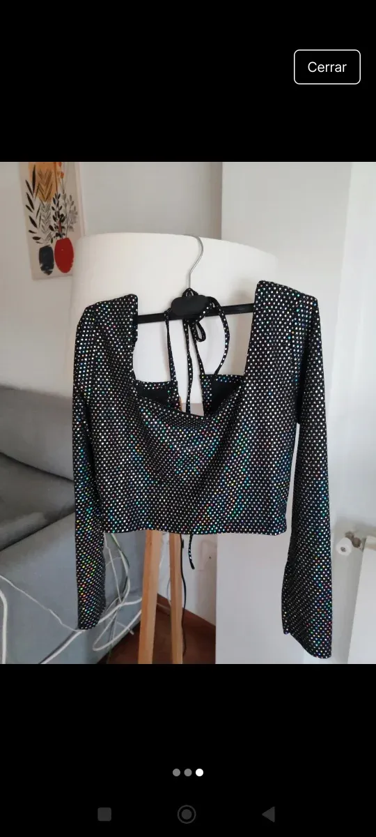 Top brillante escote cuadrado