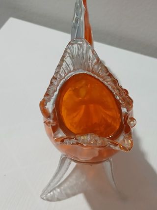 Pesce Murano Arancione Trasparente
