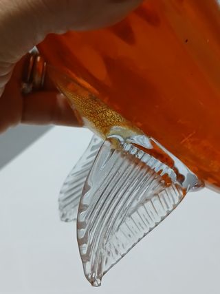 Pesce Murano Arancione Trasparente