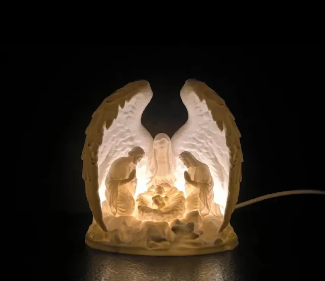 Belén iluminado con figuras