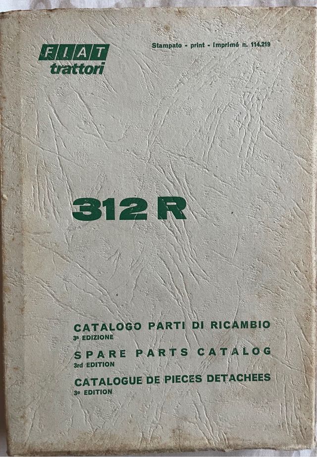 Catalogo Ricambi Fiat Trattori 312 R
