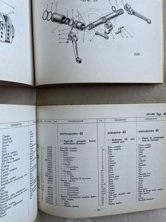 Catalogo Ricambi Fiat Trattori 312 R