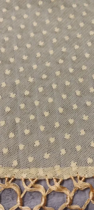 Mantoncillo Flamenco Flecos Beige Amarillo