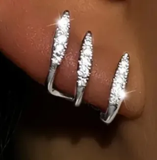 Pendientes de plata con diamantes