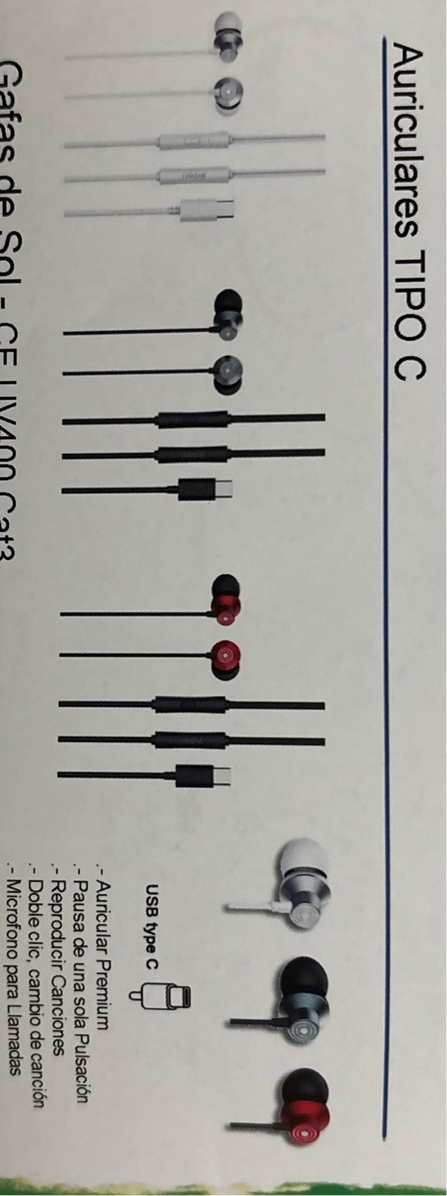 Auriculares USB Tipo C