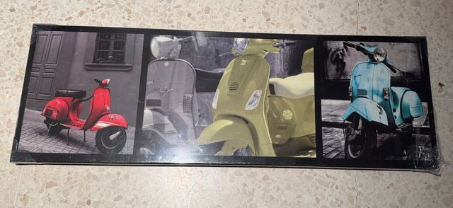 Cuadro Tríptico Vespas Colores