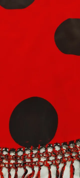 Mantoncillo Flamenco Rojo Lunares Negros