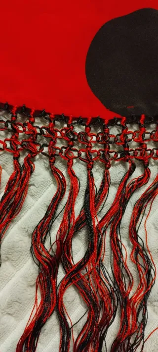 Mantoncillo Flamenco Rojo Lunares Negros