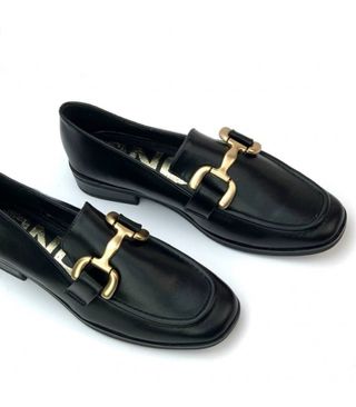 Mocasines negros Talla 37 con detalle dorado