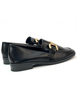 Mocasines negros Talla 37 con detalle dorado
