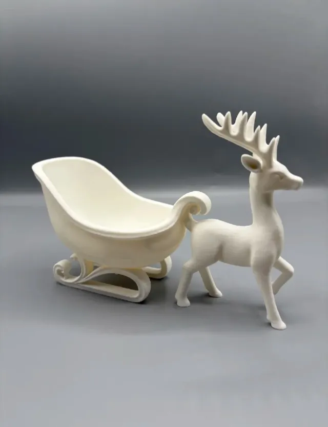 Trineo y reno decorativo Navidad