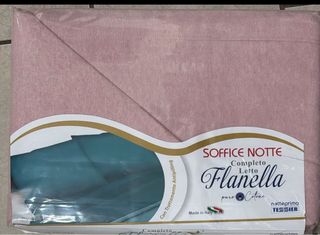 Completo Lenzuola Flanella Rosa Puro Cotone