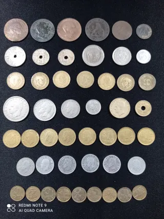 GRAB LOTE MONEDAS ANTIGUAS ESPAÑA