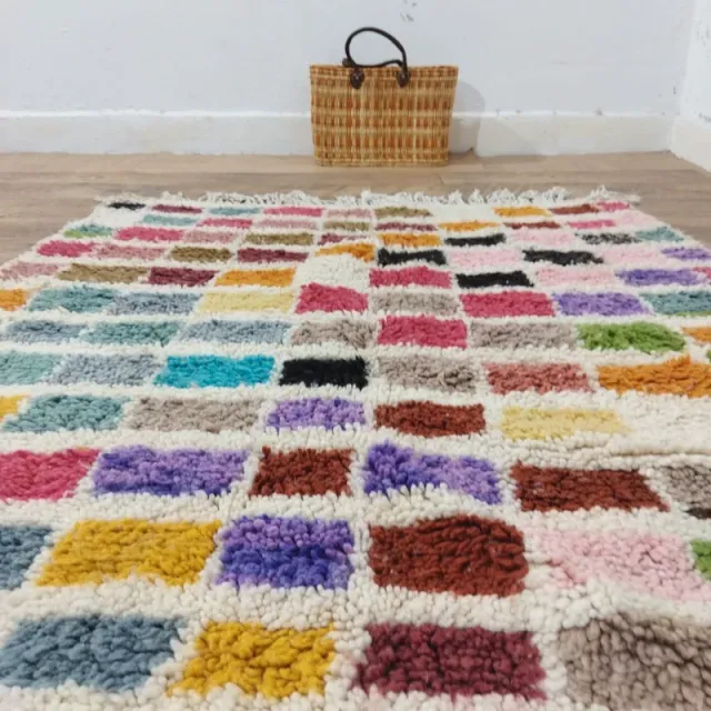 Alfombra de lana multicolor