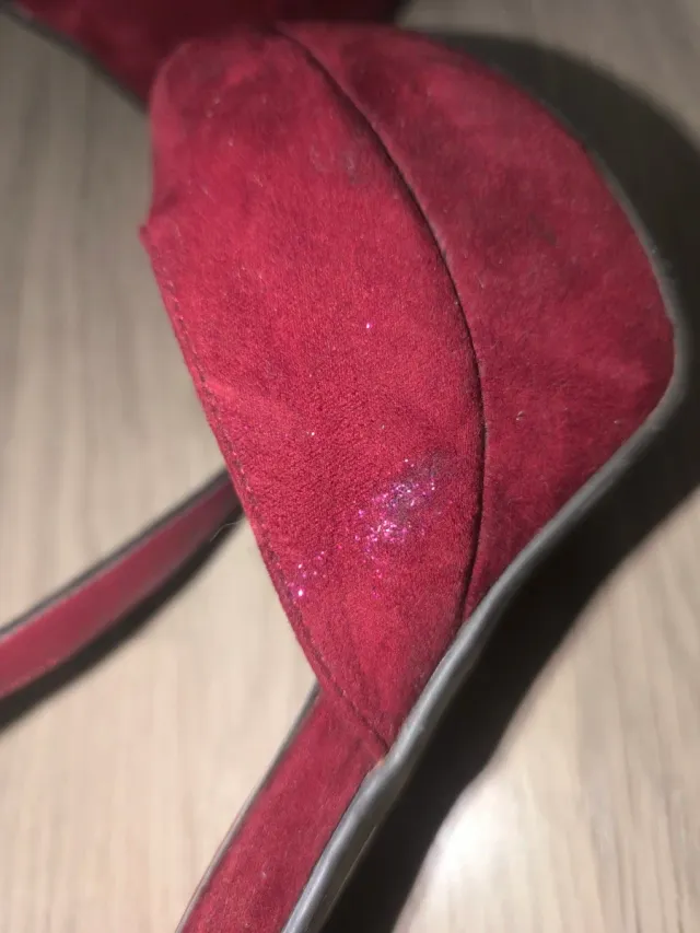 Tacones con plataforma número 39, piel de ante