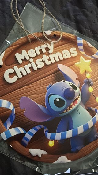 Addobbo Natalizio Stitch Legno e Plastica
