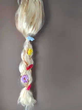 Peluca Princesa Disney Trenza Flores