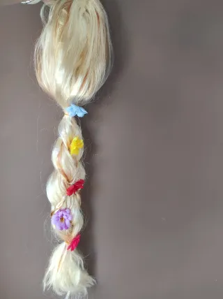 Peluca Princesa Disney Trenza Flores