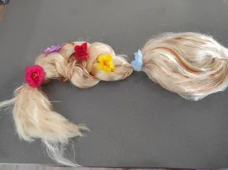 Peluca Princesa Disney Trenza Flores