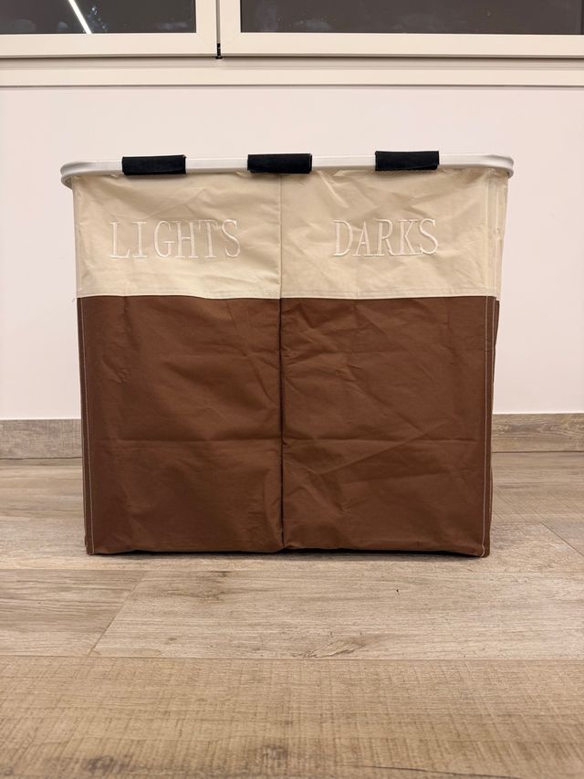 Cesto Ropa Sucia Doble: Lisos y Oscuros