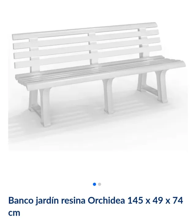 Banco jardín resina Orchidea 145x49 x74 en su caja