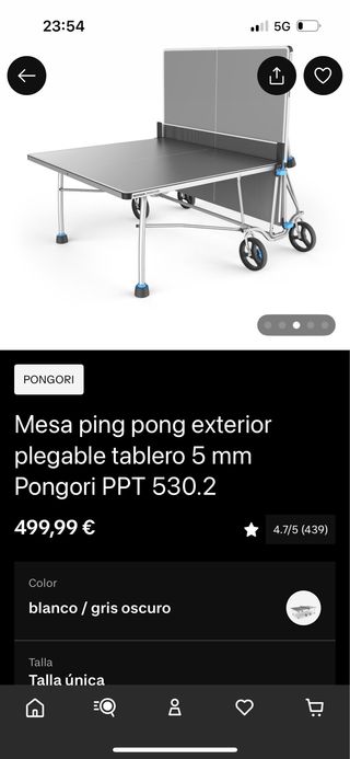 Mesa de ping pong plegable con ruedas