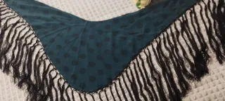 Mantoncillo Flamenco Lunares Negro/Verde