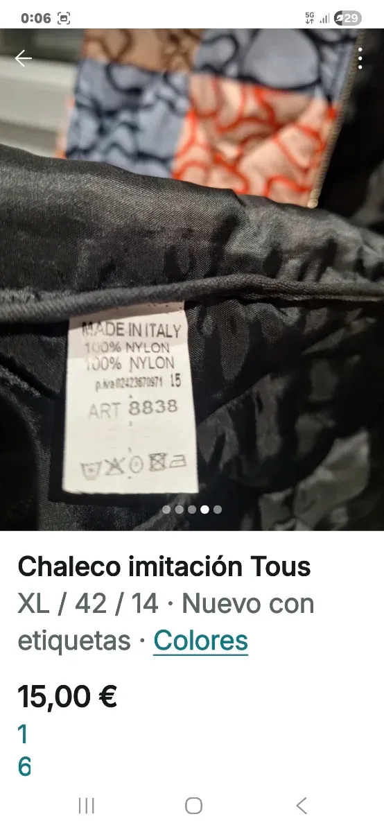 Chaleco Tous Imitación Multicolor Talla XL