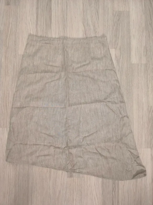 Falda Zara Woman Lino Beige Talla 38
