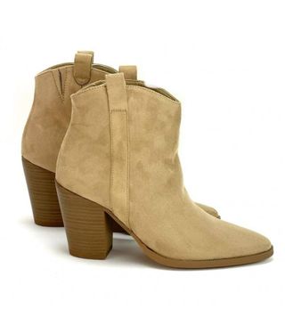 Botines tacón beige/marrón Tallas 36-39 y 41