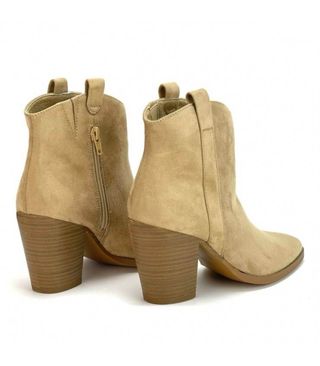 Botines tacón beige/marrón Tallas 36-39 y 41