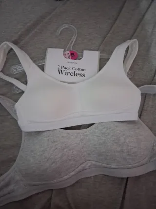 2 Sujetadores Algodón Sin Aros Primark Talla 80B