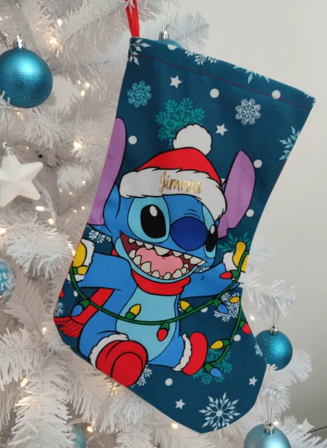 Calcetín Navideño Stitch opción personalizar