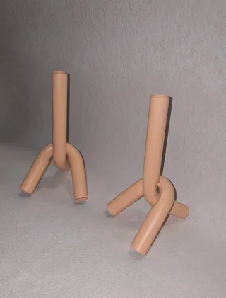 2 Candelabros metal Beige