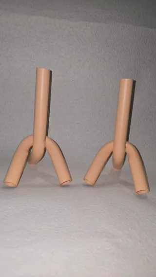 2 Candelabros metal Beige