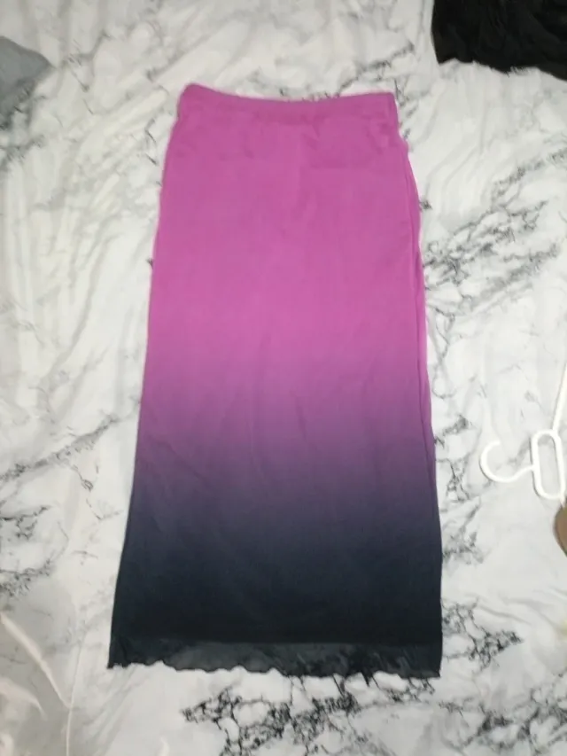 Falda larga degradado rosa y negro
