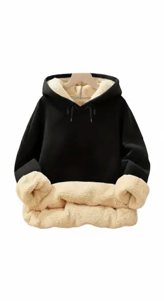 Sudadera polar gruesa con capucha
