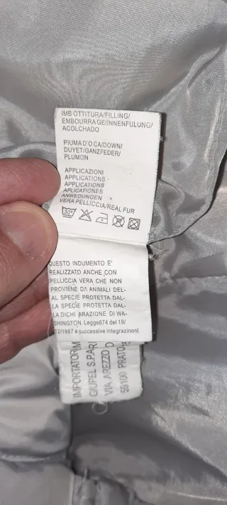 Piumino d'oca lungo ghiaccio con cappuccio